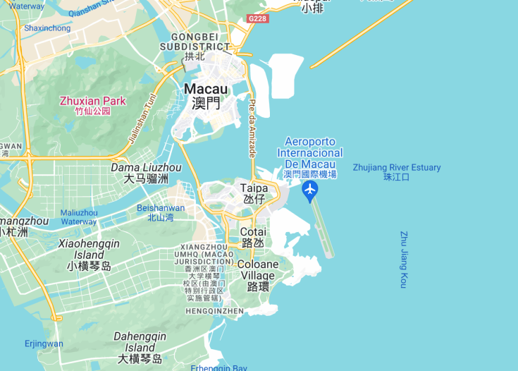 Map of Macau (China), 