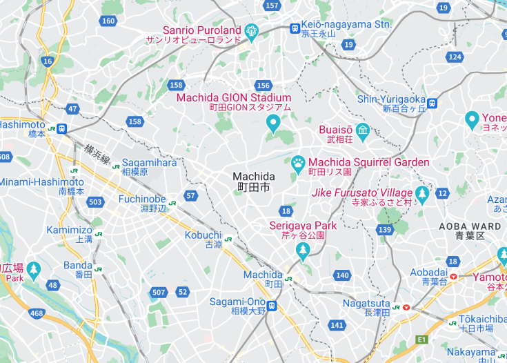 Map of Machida, Japan