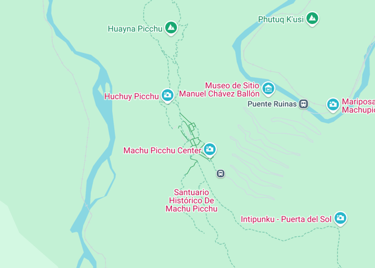 Map of Machu Picchu, Aguas Calientes