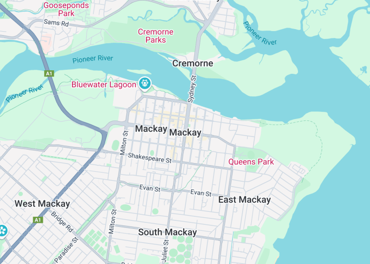 Map of Mackay, Australia