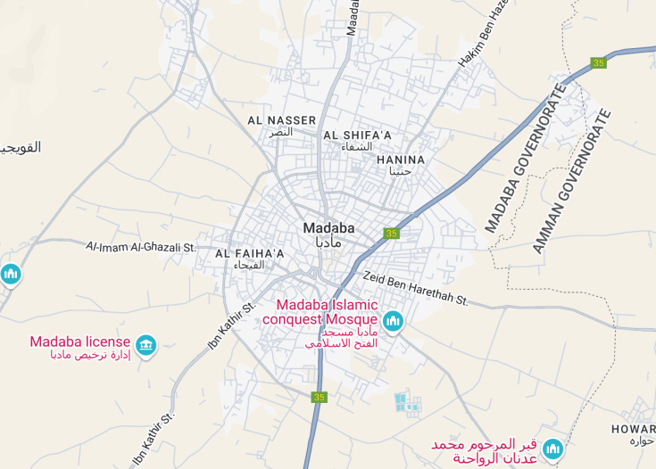 Map of Madaba, Jordan