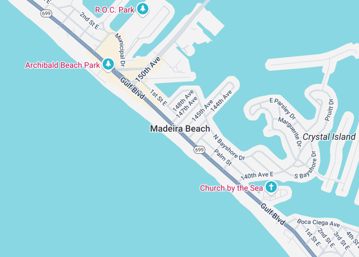 Map of Madeira Beach, Florida (USA)