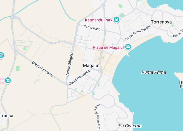 Map of Magaluf, Mallorca (Balearic Islands, Spain)