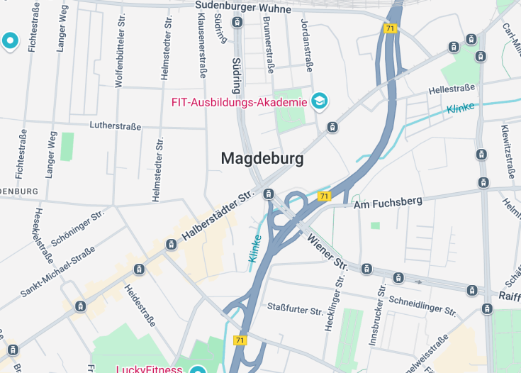 Map of Magdeburg, Germany