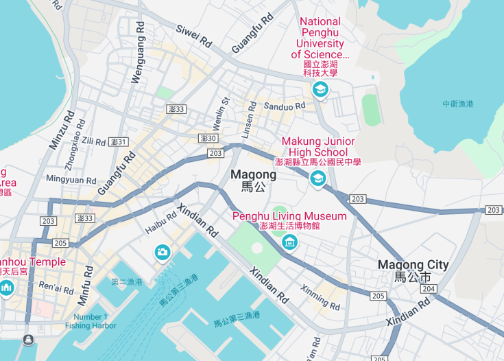 Map of Magong, Taiwan