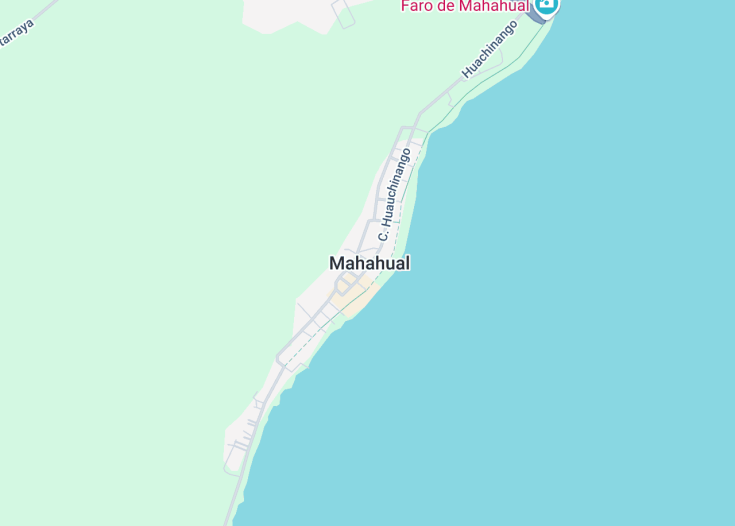 Map of Mahahual, Mexico