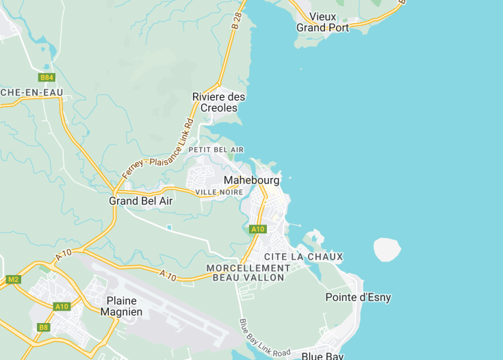 Map of Mahebourg, Mauritius