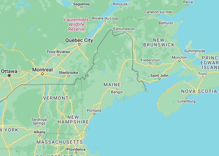 Map of Maine (USA), 