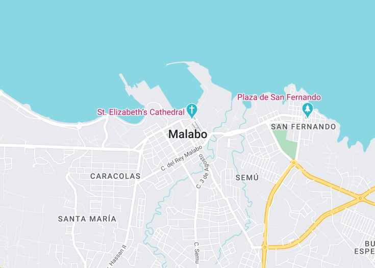 Map of Malabo, Equatorial Guinea