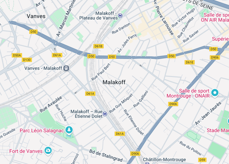 Map of Malakoff, France