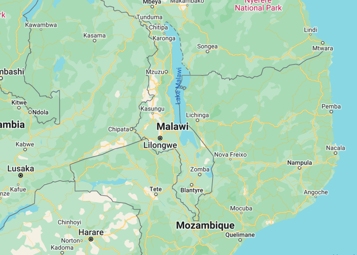 Map of Malawi, 