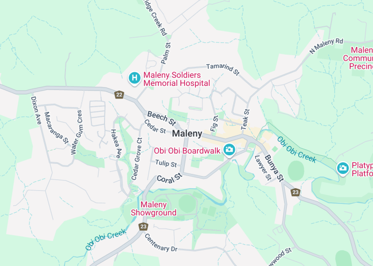 Map of Maleny, Australia