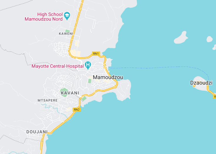 Map of Mamoudzou, Mayotte (France)