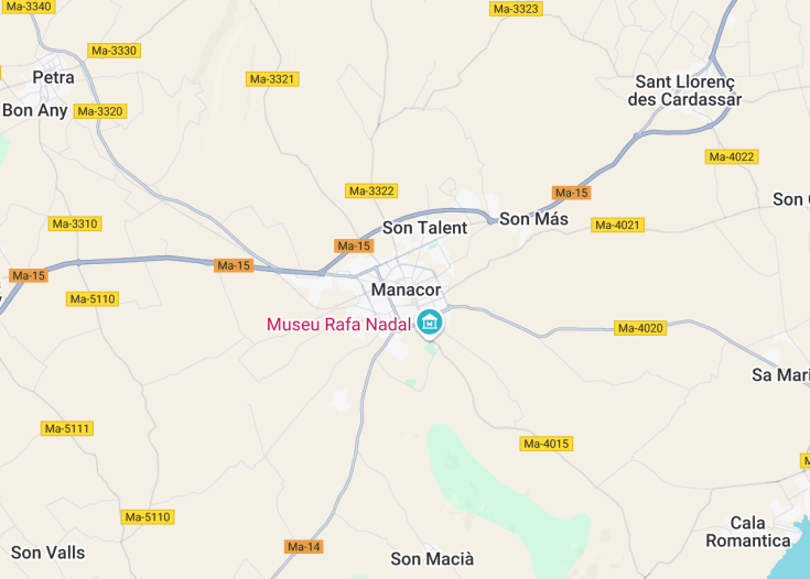 Map of Manacor, Mallorca (Balearic Islands, Spain)