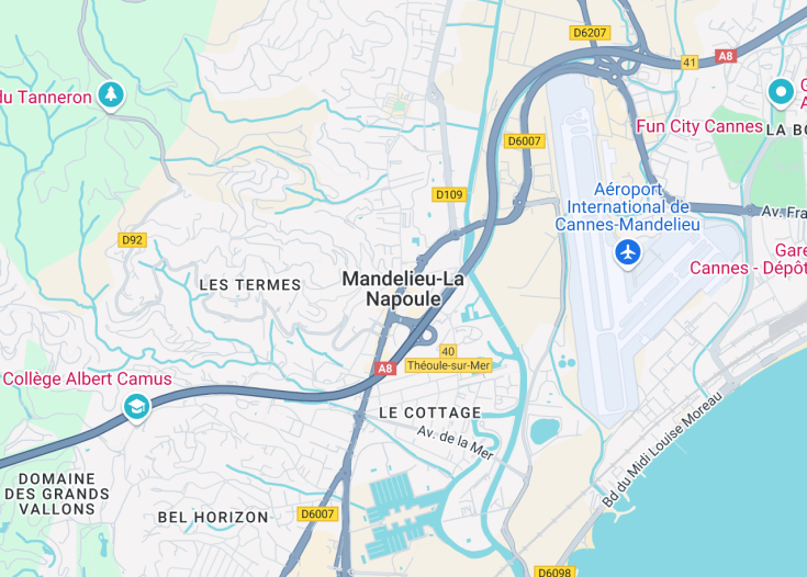 Map of Mandelieu-la-Napoule, France