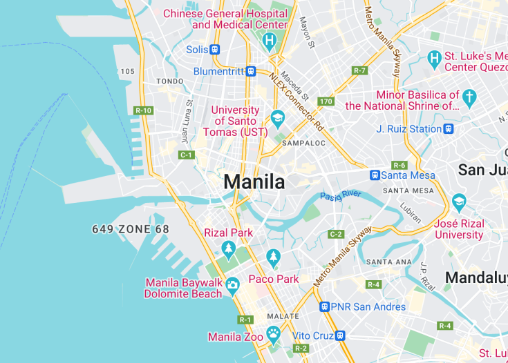 Map of Manila, Philippines