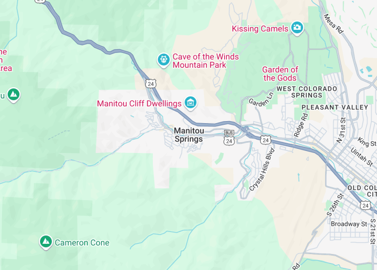 Map of Manitou Springs, Colorado (USA)