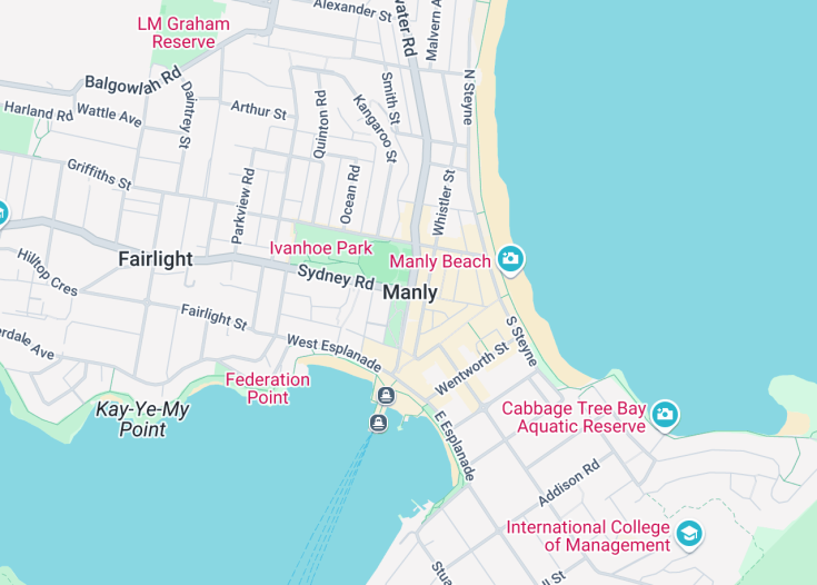 Map of Manly, Australia