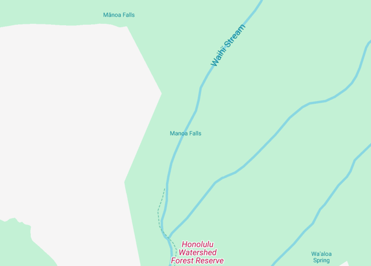 Map of Manoa Falls, Honolulu