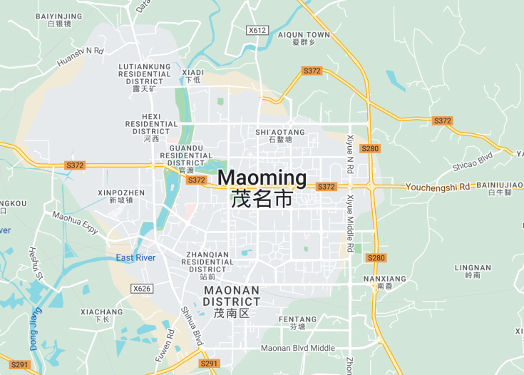 Map of Maoming, China