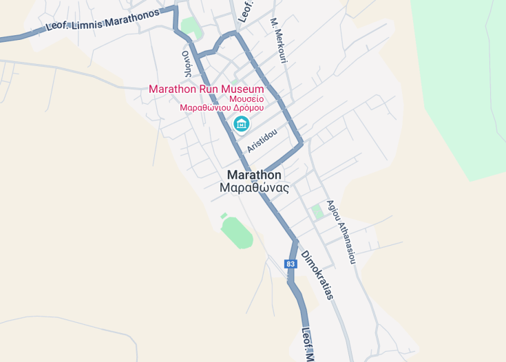 Map of Marathon, Greece