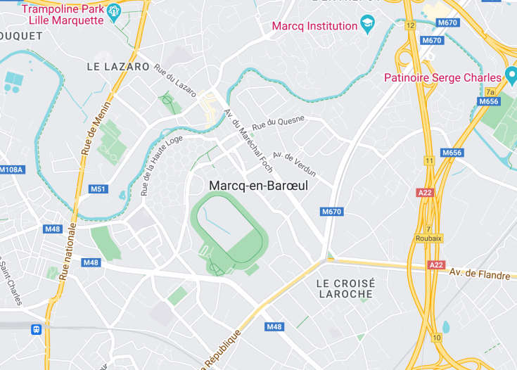 Map of Marcq-en-Barœul, France