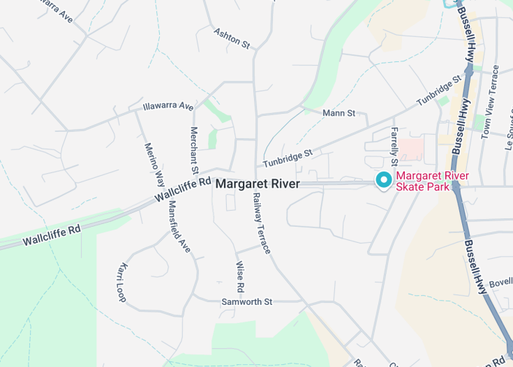 Map of Margaret River, Australia