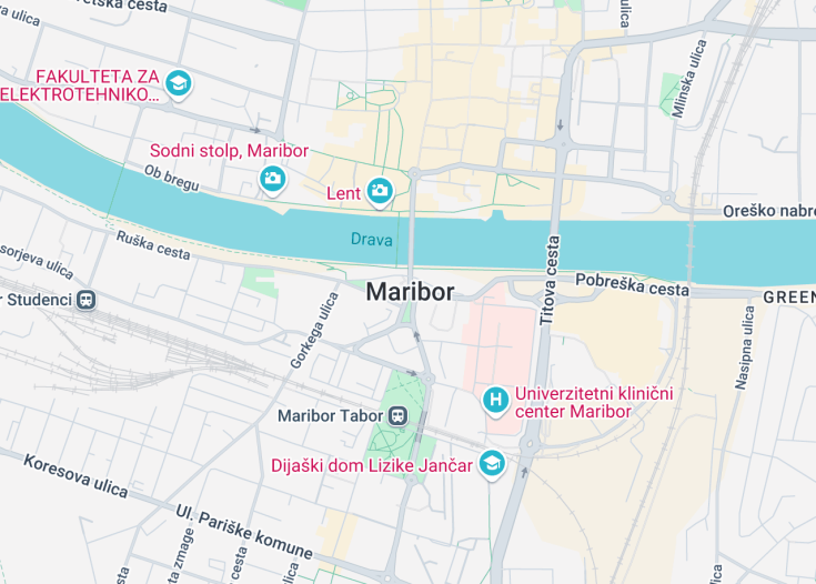 Map of Maribor, Slovenia