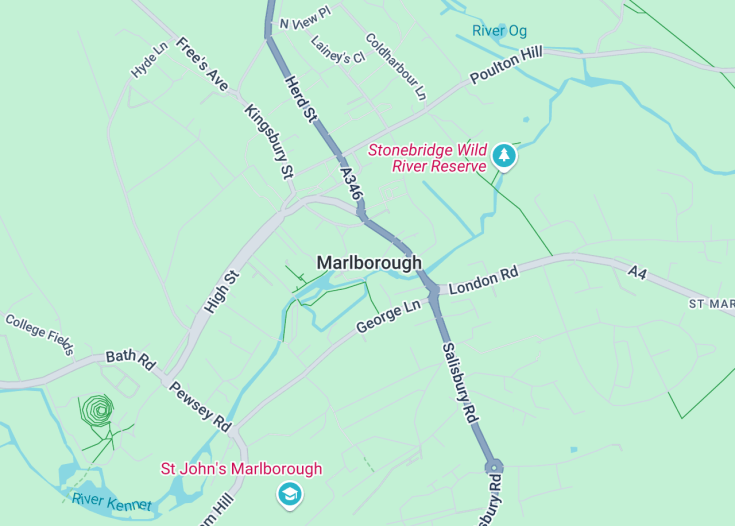 Map of Marlborough, England (United Kingdom)