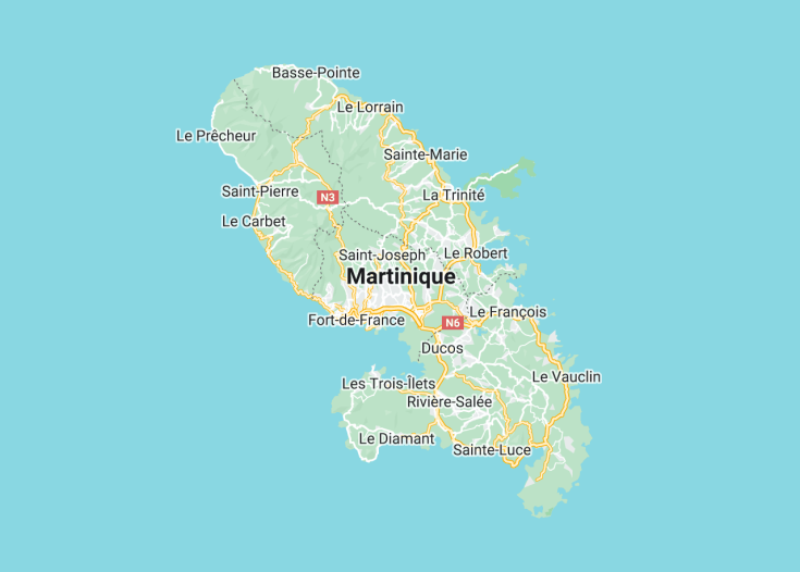 Map of Martinique (France), 