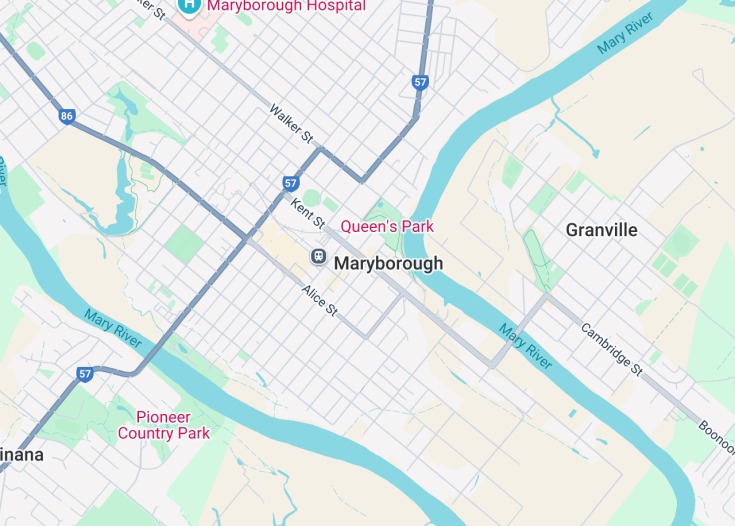 Map of Maryborough, Australia