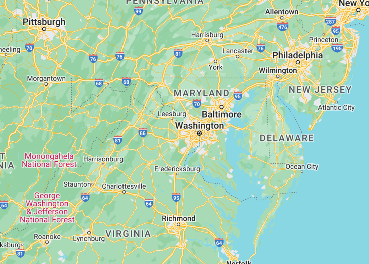 Map of Maryland (USA), 