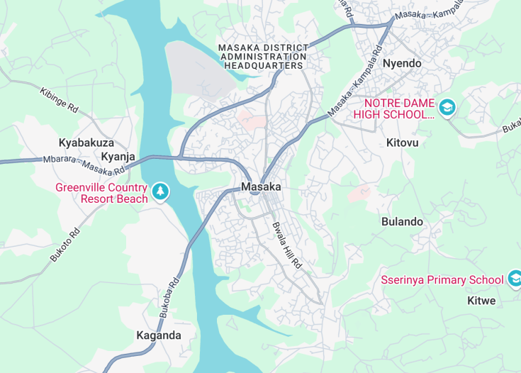 Map of Masaka, Uganda