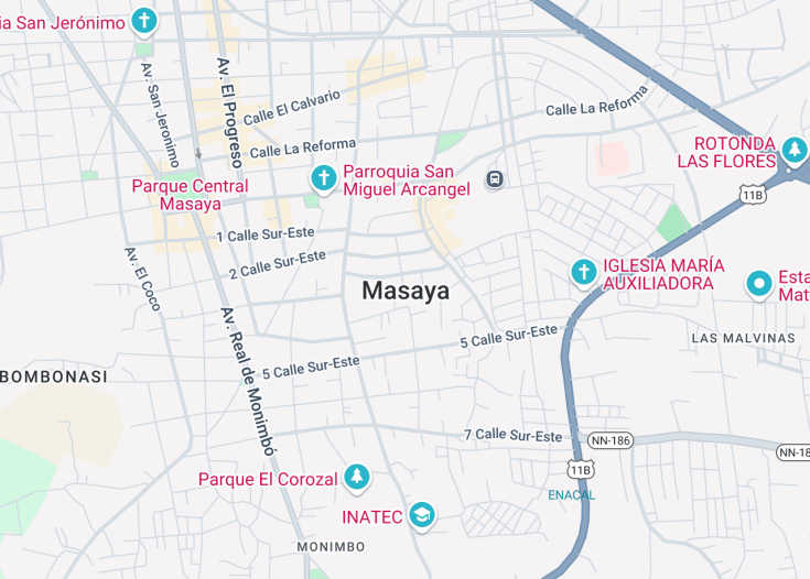 Map of Masaya, Nicaragua