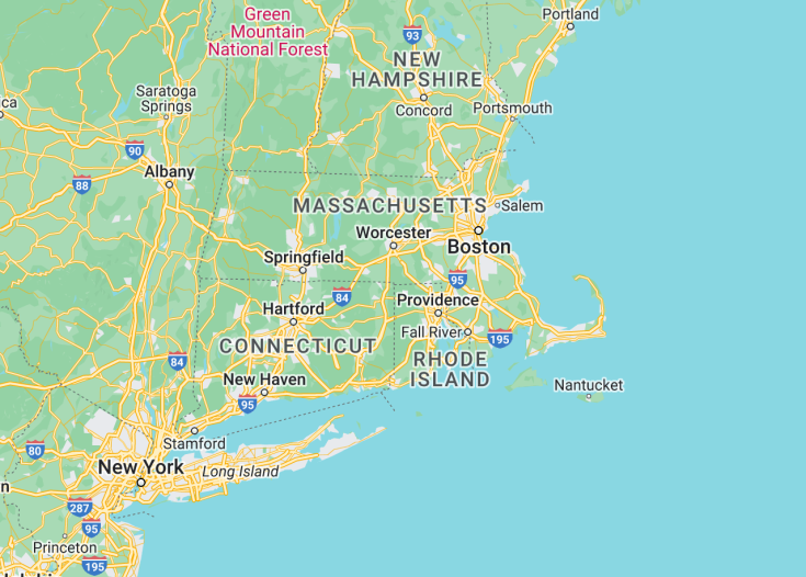 Map of Massachusetts (USA), 