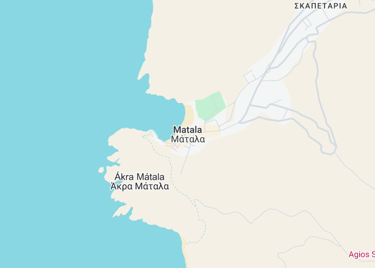 Map of Matala, Greece