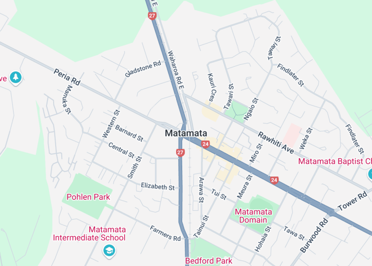 Map of Matamata, New Zealand