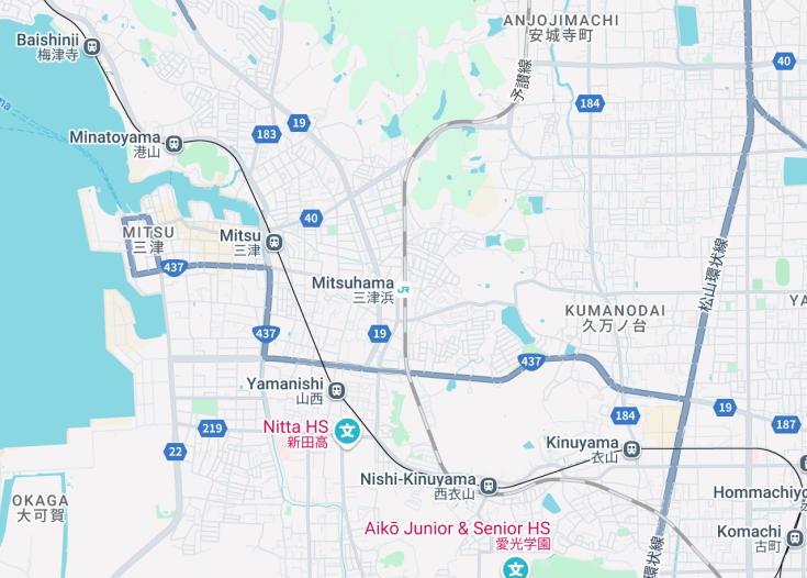 Map of Matsuyama, Japan