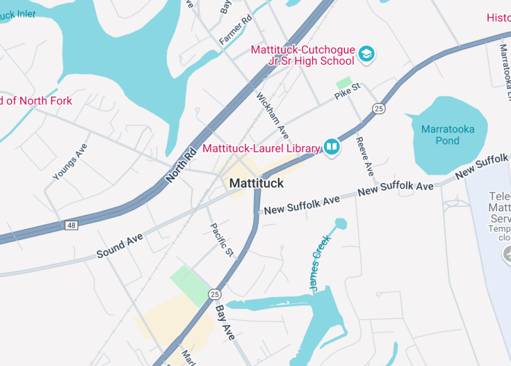 Map of Mattituck, New York State (USA)