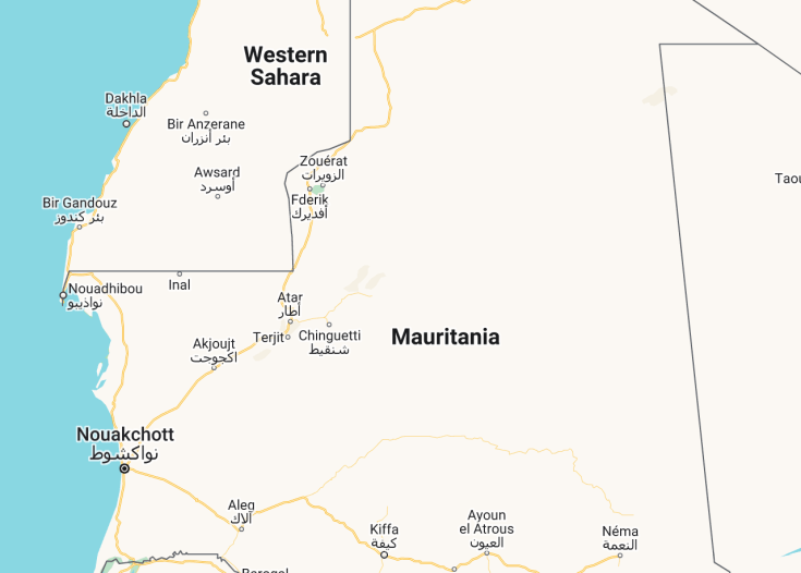 Map of Mauritania, 