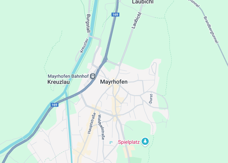 Map of Mayrhofen, Austria