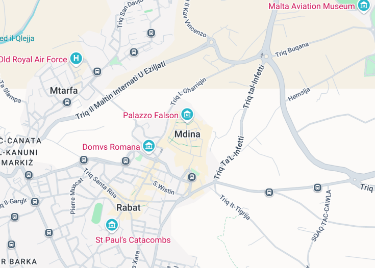 Map of Mdina, Malta