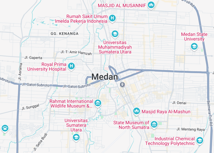 Map of Medan, Indonesia