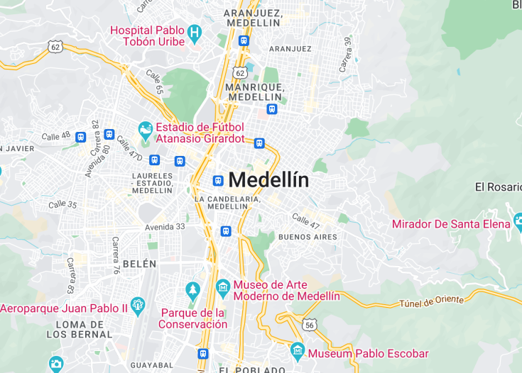 Map of Medellin, Colombia