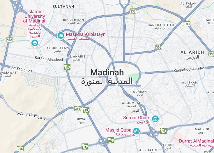 Map of Medina, Saudi Arabia