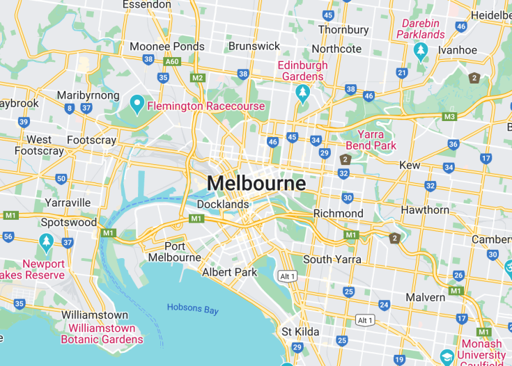 Map of Melbourne, Australia