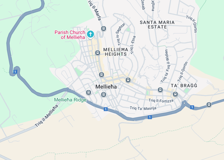 Map of Mellieħa, Malta