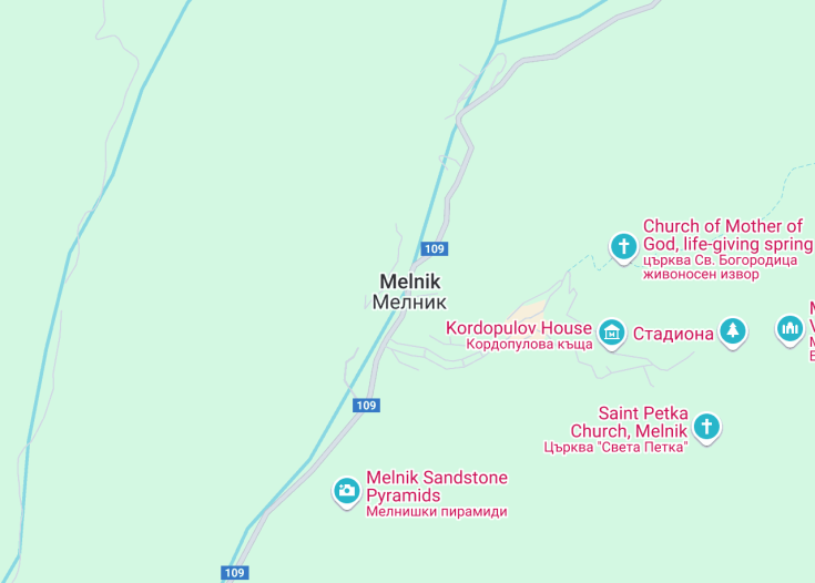 Map of Melnik, Bulgaria