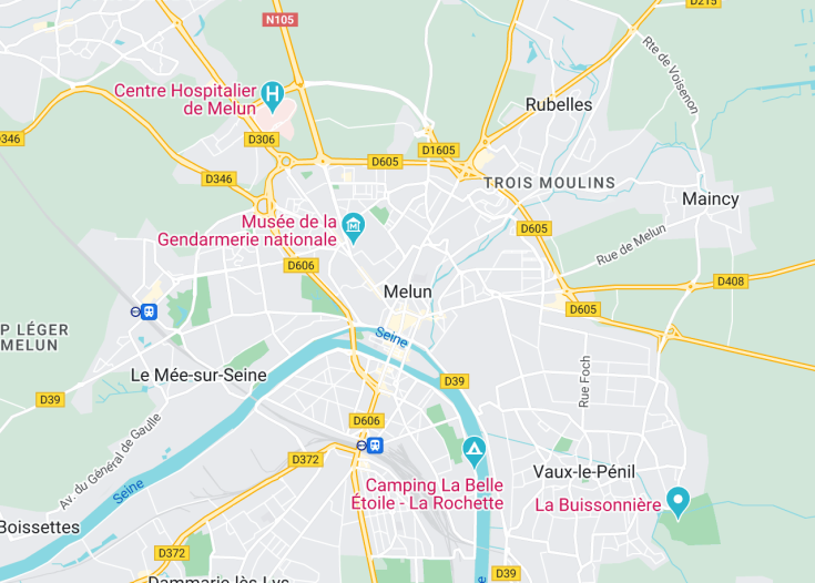 Map of Melun, France