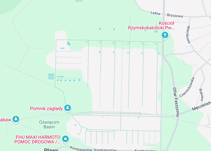 Map of Memorial and Museum Auschwitz-Birkenau, Oświęcim